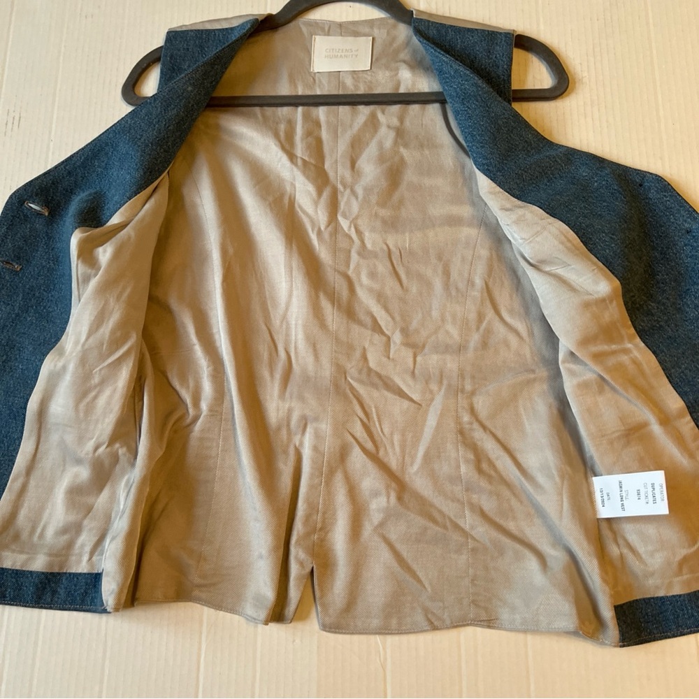 Citizens of Humanity Jasmin Long Vest Normandie Blue MSRP $298 NWT - Picture 13 of 14